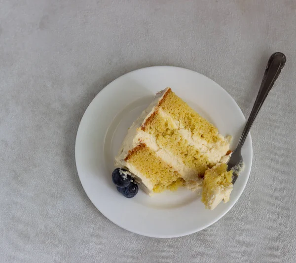 ブルーベリーとクリームのケーキ ブルーベリーとクイーン ビクトリア スポンジ ケーキ — ストック写真