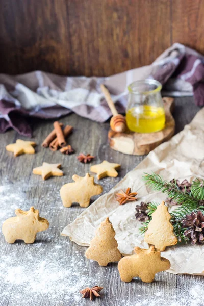 Soubory Cookie Posypané Moučkovým Cukrem Tradiční Vánoční Cukroví Práškovým Cukrem — Stock fotografie