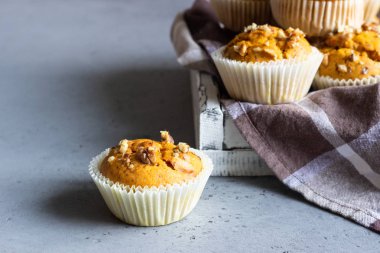 Ceviz ile kabak kekler düşmek. Kopya alanı