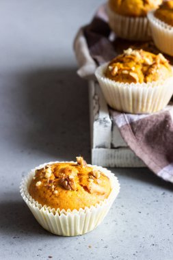 Ceviz ile kabak kekler düşmek. Kopya alanı