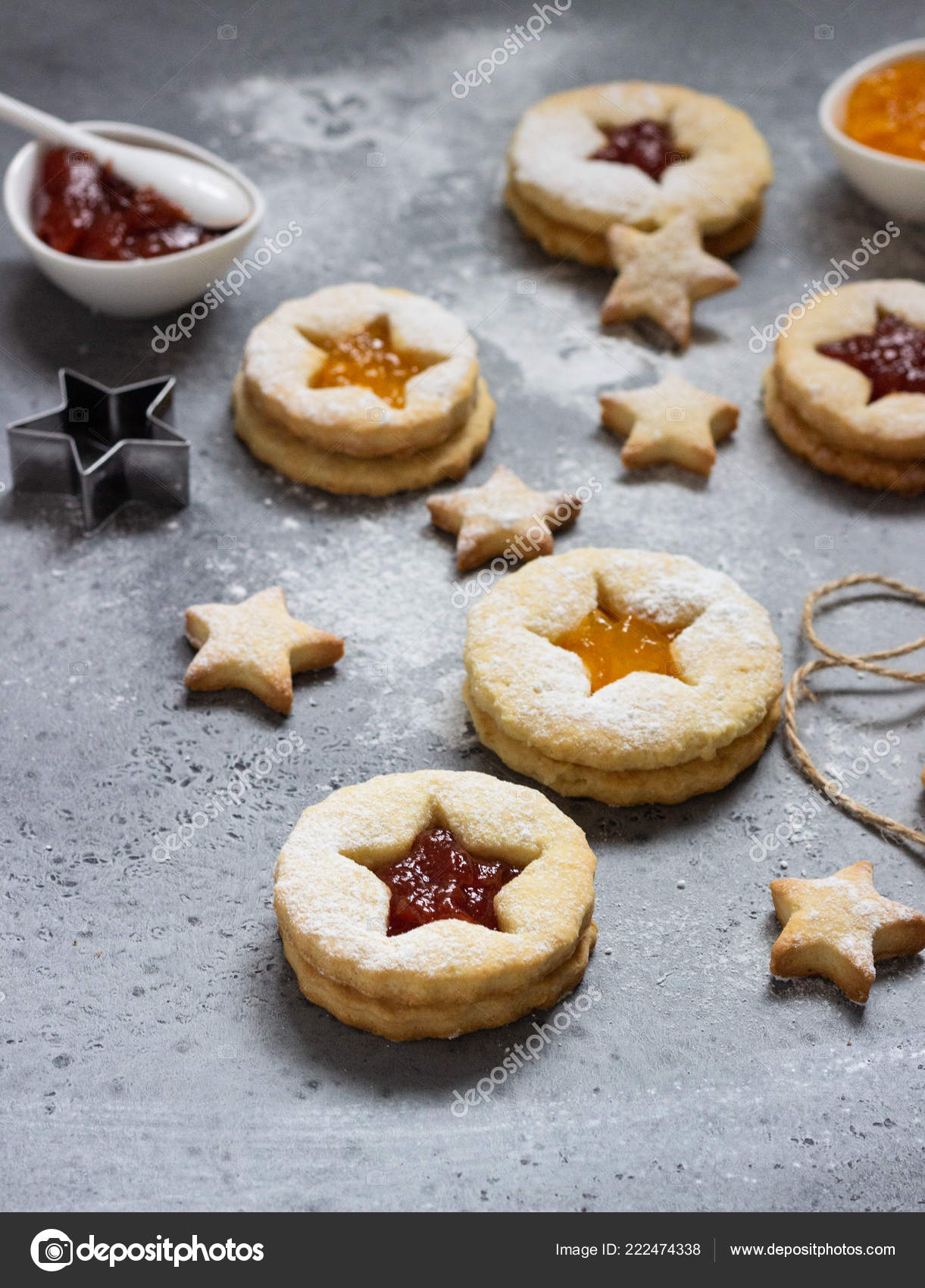 Christmas New Year Homemade Cookies Red Orange Jam Flat Lay Stock Photo Image By C Porosolka Balt 222474338