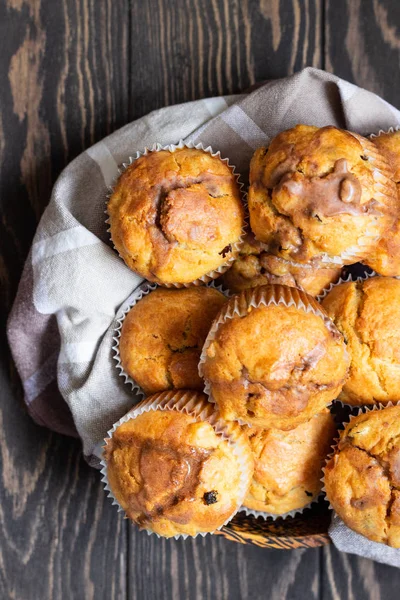 Muffins Cannelle Aux Pommes Frais Faits Maison — Photo