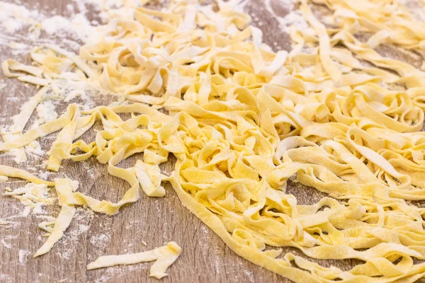 Pasta Fettuccine Italiana Casera Cruda — Foto de Stock