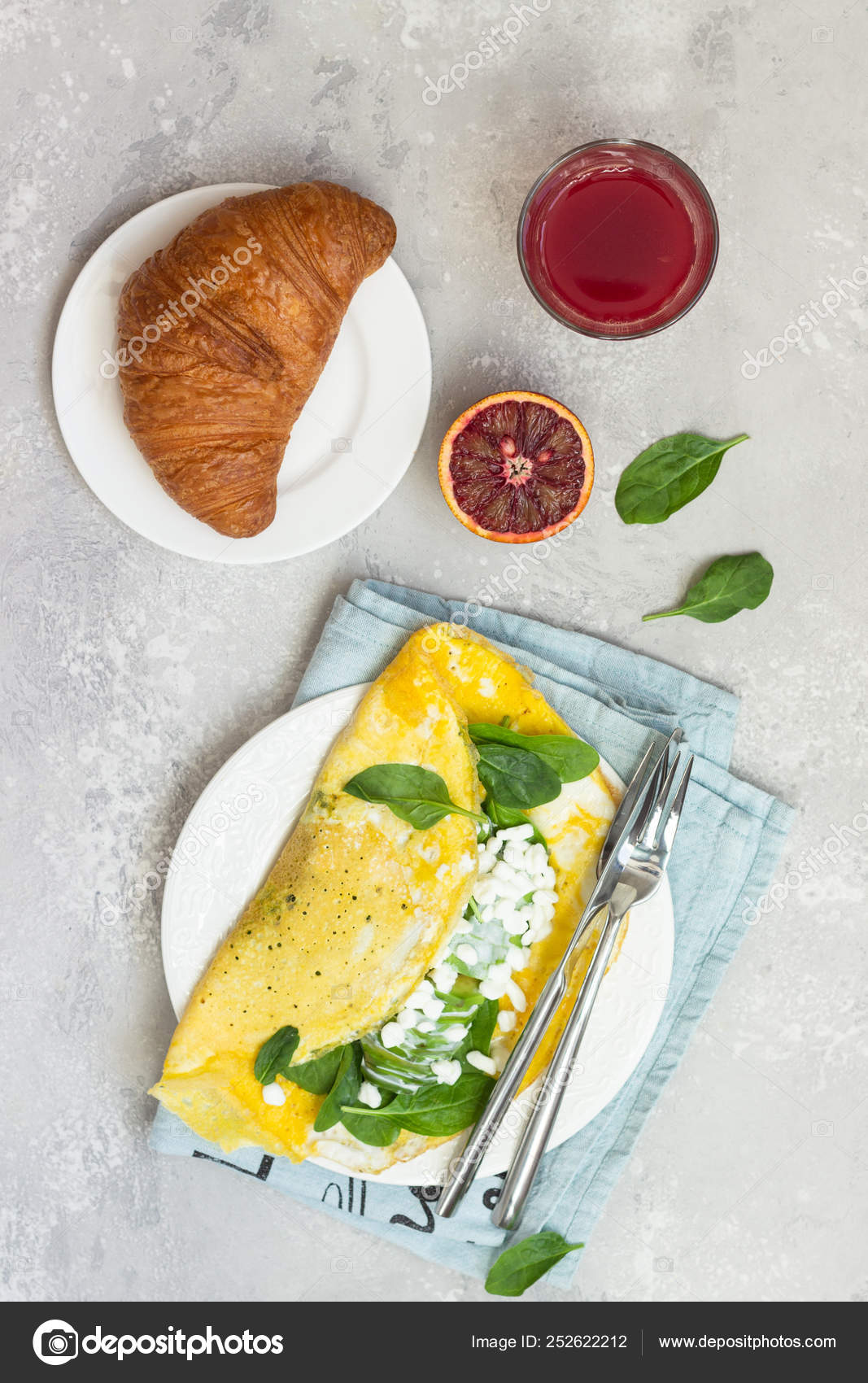 Omelette Spinach Avocado Fresh Farm Cottage Cheese Tvorog Red