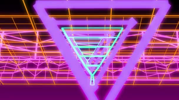 Concetto Neon Synthwave Vaporwave Anni — Video Stock