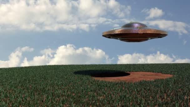 Ufo Landning Dagtid — Stockvideo