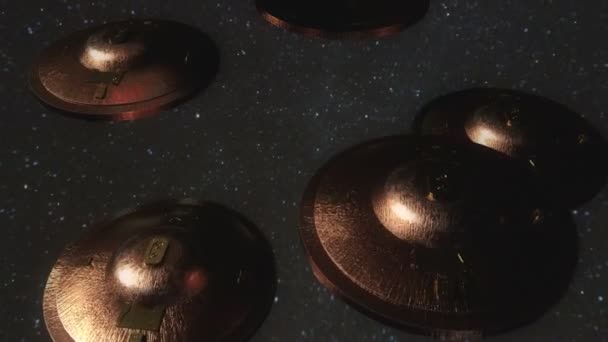 Ufo Στο Διάστημα Κινούμενα Σχέδια Cgi — Αρχείο Βίντεο