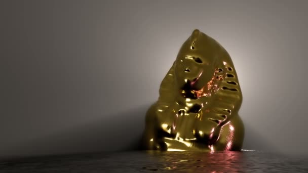 Golden Pharaoh Staty Concept — Stockvideo