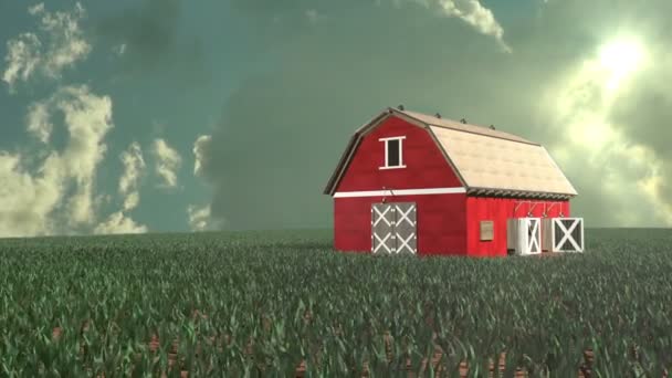 Cgi Фермы Травянистой Области — стоковое видео