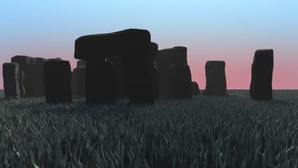 草の中の石のヘンジ — ストック動画