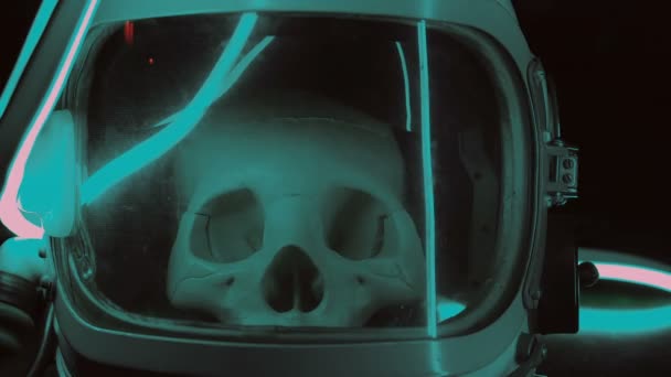 死んだ宇宙飛行士宇宙恐怖の概念 — ストック動画