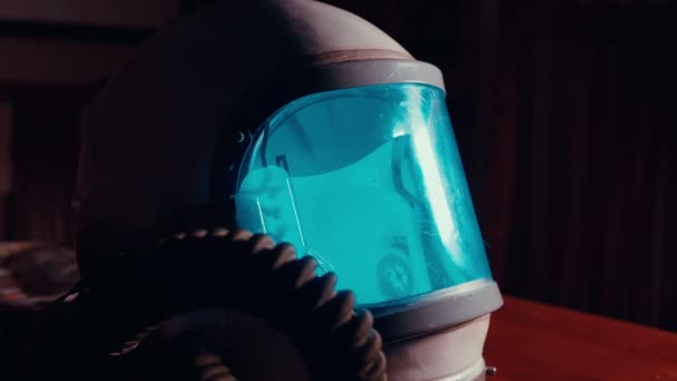 Шлем Астронавта Огнями Rgb — стоковое видео