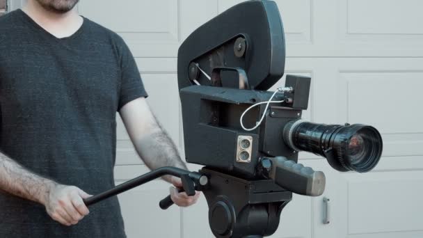 Using Antique 16Mm Film Camera Cp16 Film Making Movie Making — Stock Video © ironstrike2 #419110500