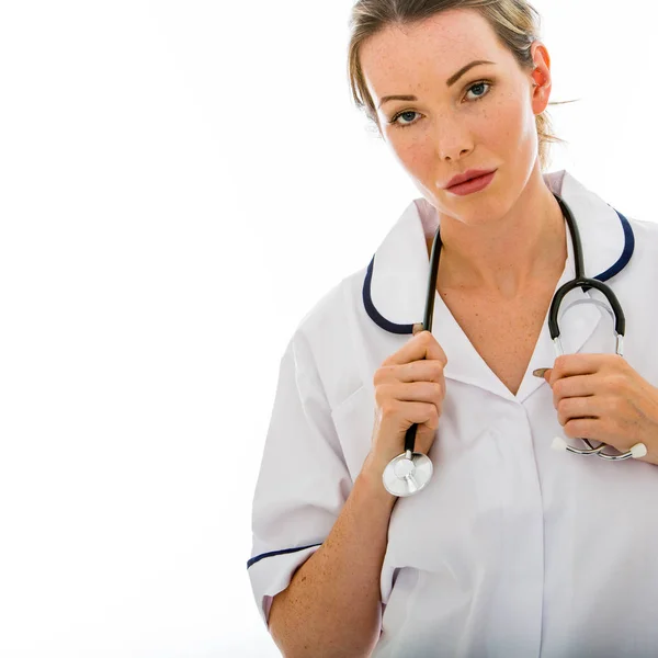 Stressed Overworked Female Doctor — Stock Photo, Image