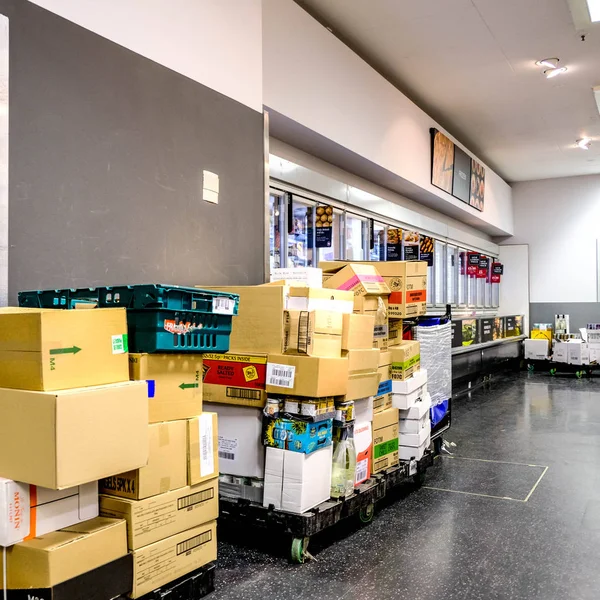 Marks and Spencer Food Stock Waiting To Be Put Out — Stock Photo, Image