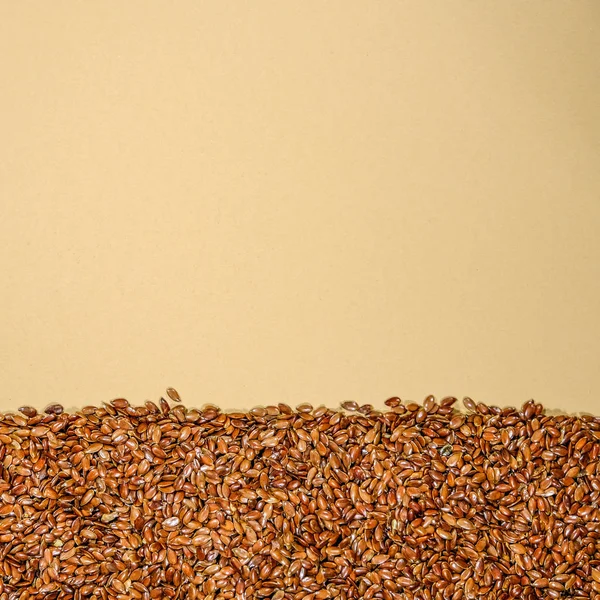 Lnatá semena v zdravých hnědých Superpotravinách — Stock fotografie