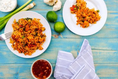 Vejetaryen Sebze Biryani Hint Köri