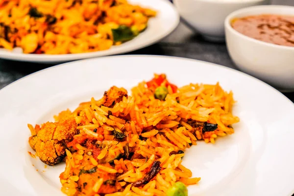 Vegetarian Vegetable Biryani Indian Curry — Stock Photo, Image