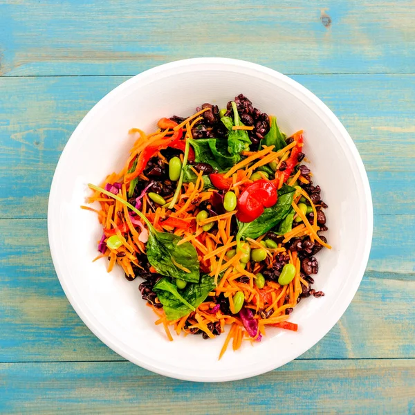 Healthy Japanese Style Vegetarian Rainbow Salad