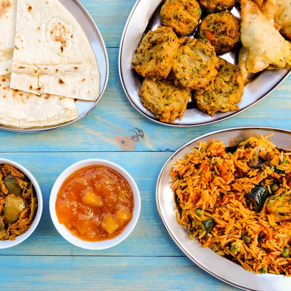 印度风味蔬菜比里亚尼餐 — 图库照片