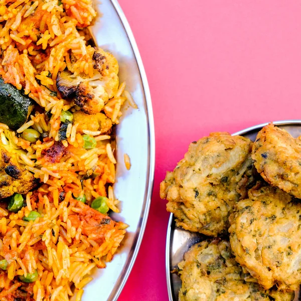 Refeição Biryani vegetal estilo indiano — Fotografia de Stock