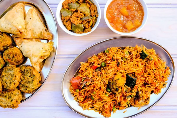 Pasto Biryani vegetale in stile indiano — Foto Stock