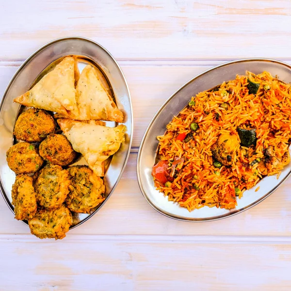 Indian Style Vegetable Biryani Meal — Stock Photo, Image