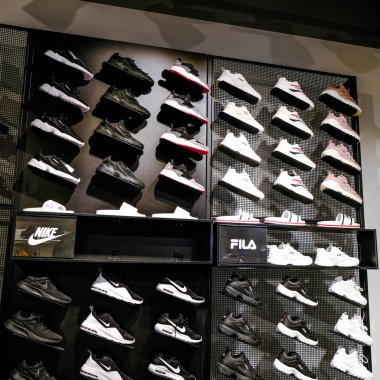Popular Nike and Fila Fashion Footwear clipart