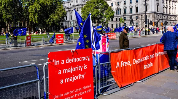 Protestos Públicos Sobre o BREXIT e o Reino Unido Deixando a UE — Fotografia de Stock