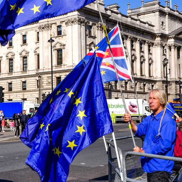 Protestos Públicos Sobre o BREXIT e o Reino Unido Deixando a UE — Fotografia de Stock