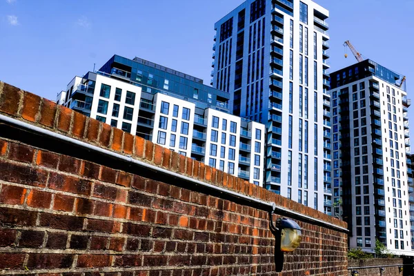 Nieuwbouw High Rise Luxe Appartementen Huur Zuid Londen Stockfoto