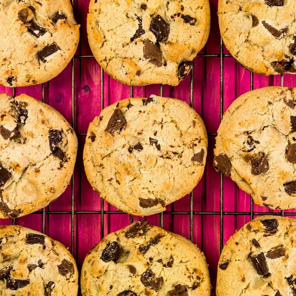 Biscuits Aux Pépites Chocolat Fraîchement Cuits — Photo