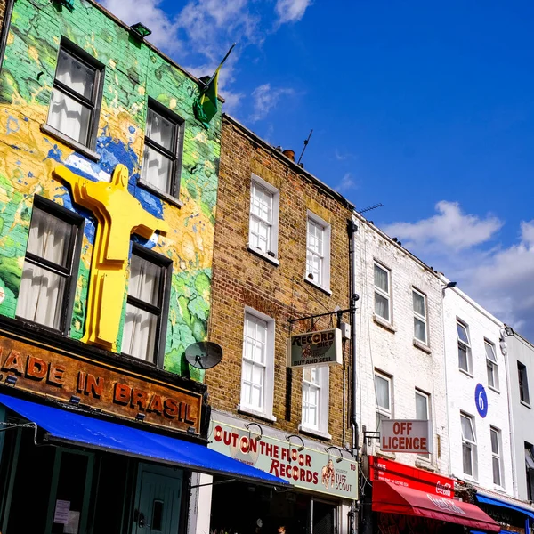 Colourful External Building Facias Camden London People — стоковое фото