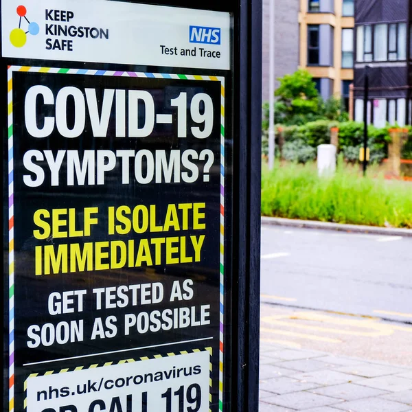 Londra İngiltere, Ekim 02 2020, NHS COVID-19 Halk Sağlığı Danışmanlığı Koronavirüsü Kontrol Etmek İçin Test Edilmesi Tebligatı