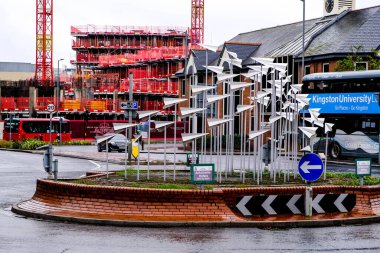 Londra İngiltere, Ekim 02 2020, Yeni İnşaat Finaqnial Yatırım Yüksek Rise İnşaat Projesi