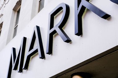 Londra 6 Ekim 2020, Marks ve Spencer İşletme Logosu İnsansız