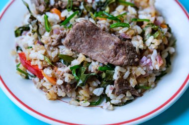 Londra İngiltere, Eylül 09 2025, Japon usulü Biber ve Pirinç Yemeği