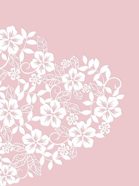 Çiçeklerden kalp içeren davetiye kartı 