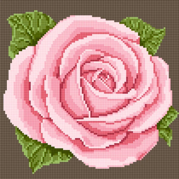 Pink Rose Sketch Embroidery — Stock Vector