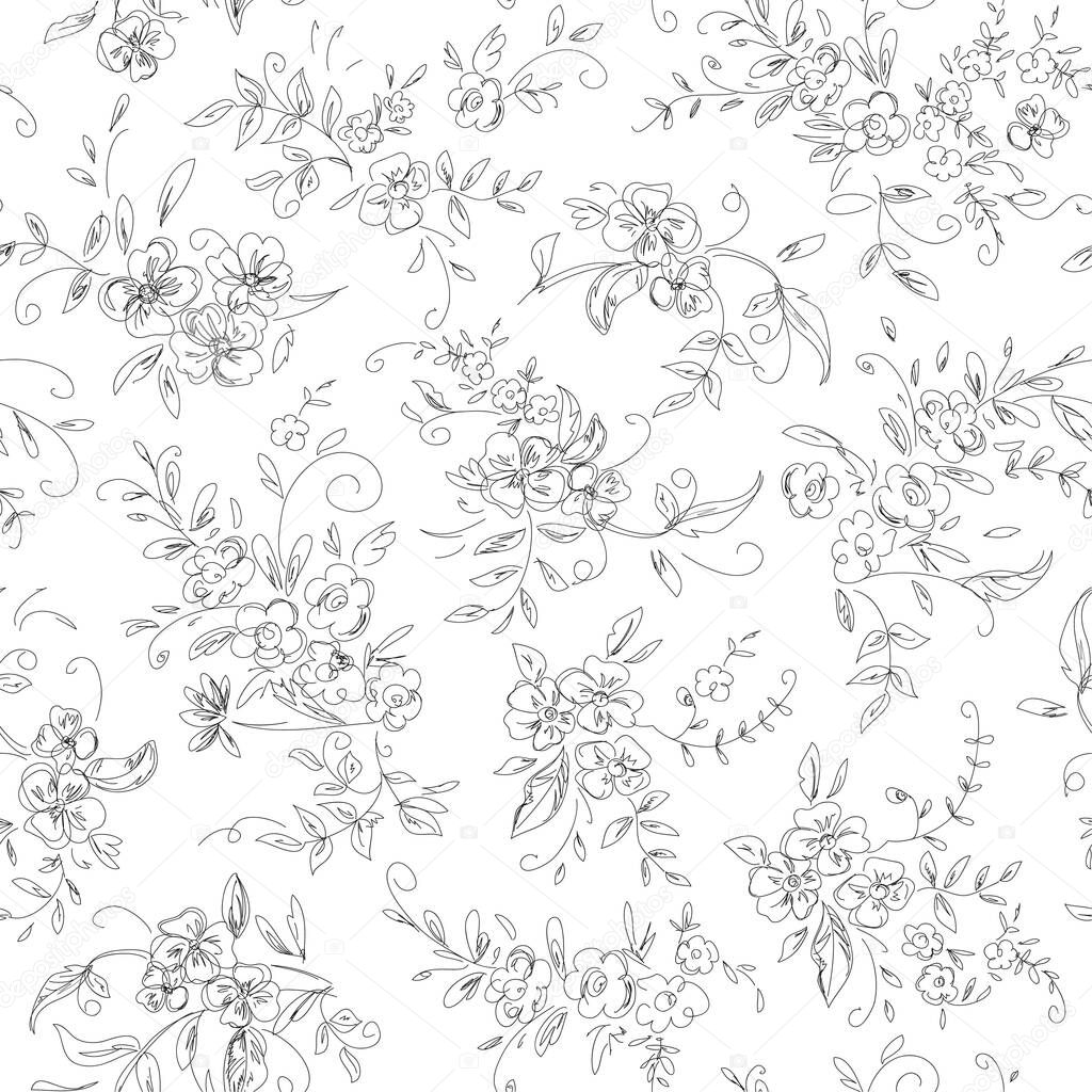 seamless  abstract floral background