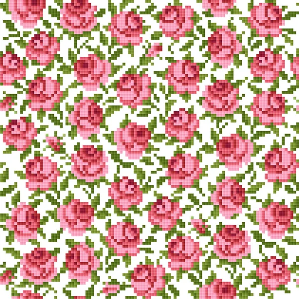 Цветочный Фон Розовыми Розами — стоковый вектор