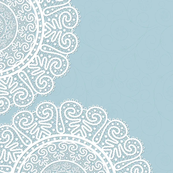 Biue问候卡 Vintage Lace Doily — 图库矢量图片