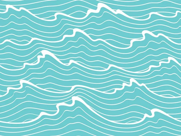 Bezešvé Abstraktní Modré Bílé Pozadí Mořské Vlny — Stockový vektor