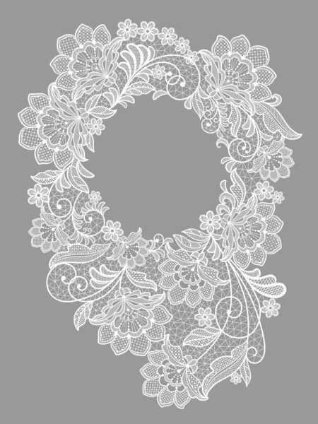 Lace Flowers Decoration Element Lace Frame — Stock Vector