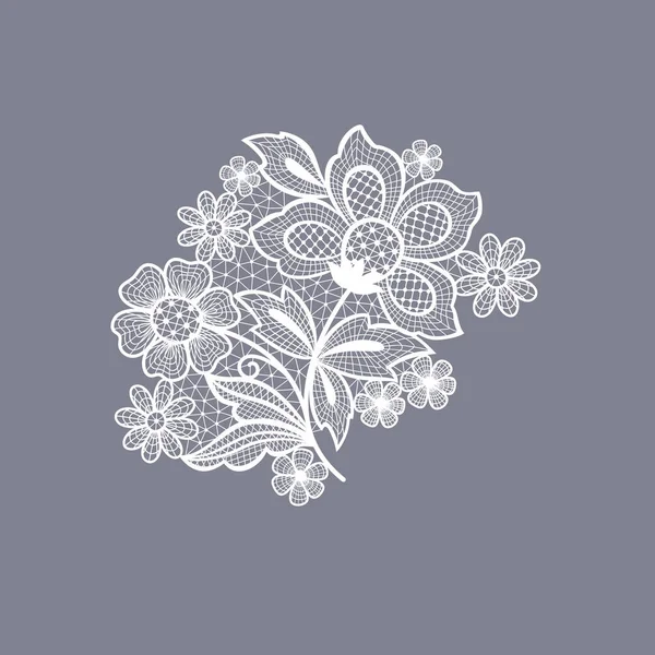 Encaje Blanco Flores Decoración Vector de stock