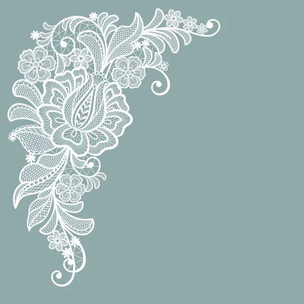 Kantkaart Florale Frame Romantische Uitnodiging — Stockvector