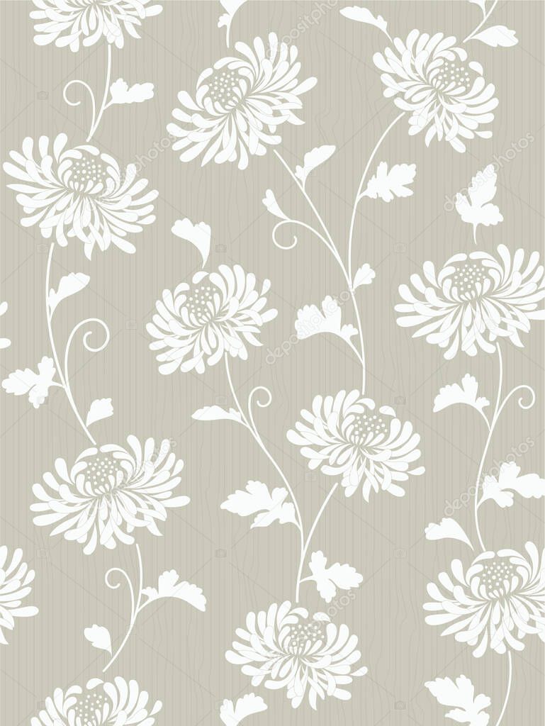 seamless abstract floral background with chrysanthemums