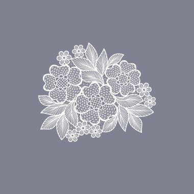 beyaz dantel çiçek dekorasyon elementi