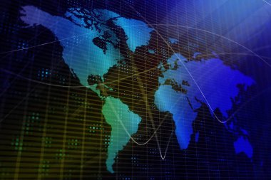 Soyut dijital harita arka plan. Küresel iş kavramı. 3D render 