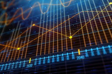 Yaratıcı parlayan forex arka plan hatları ile. Teknoloji, geleceğin tahminine, ticaret ve yatırım kavramı. 3D render 
